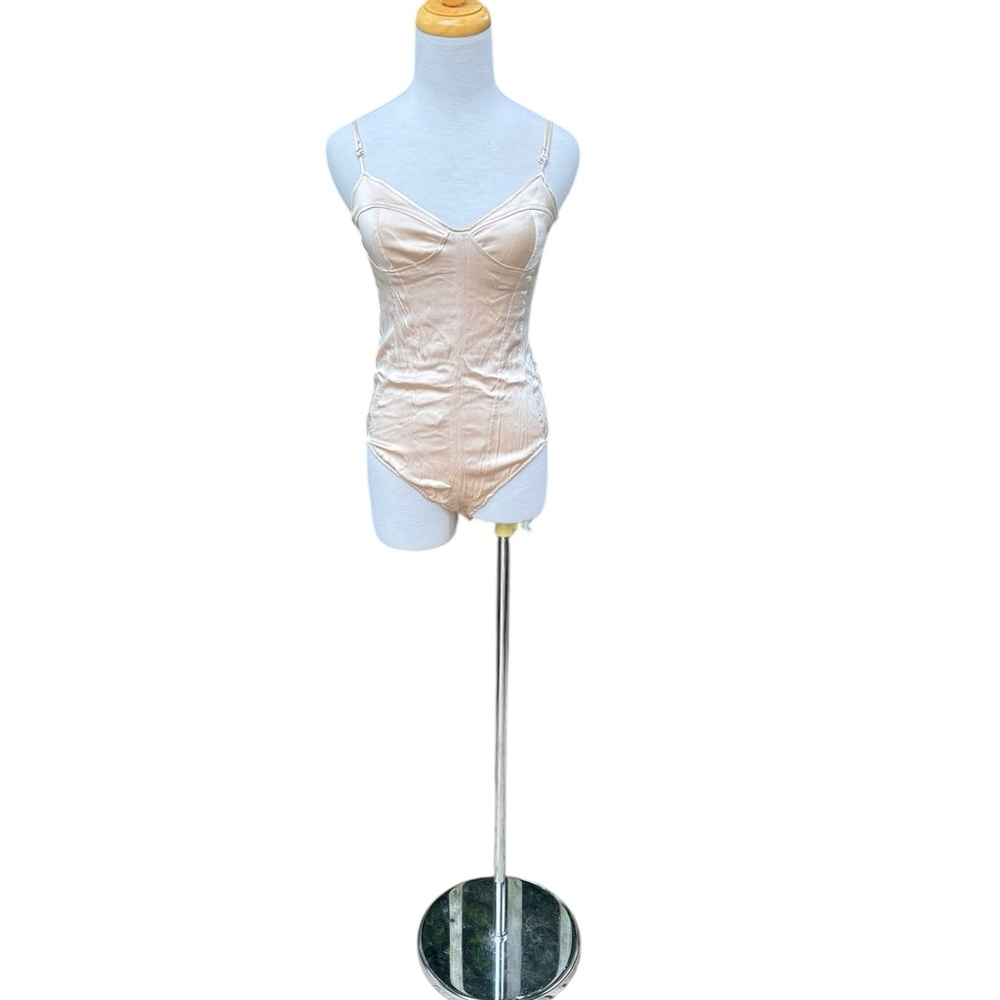 BNWT Zara Satin Bodysuit in Stone – Women’s Small